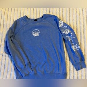 Art Class size 14 Garment Dyed white & Blue Seashell Graphic Sweatshirt size 14